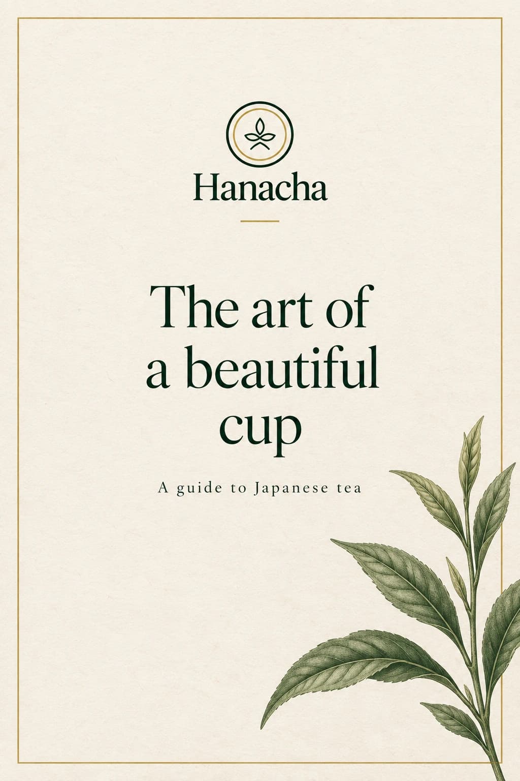 The art of a beautiful cup, Hanacha’s cream and gold preparation booklet with botanical illustration